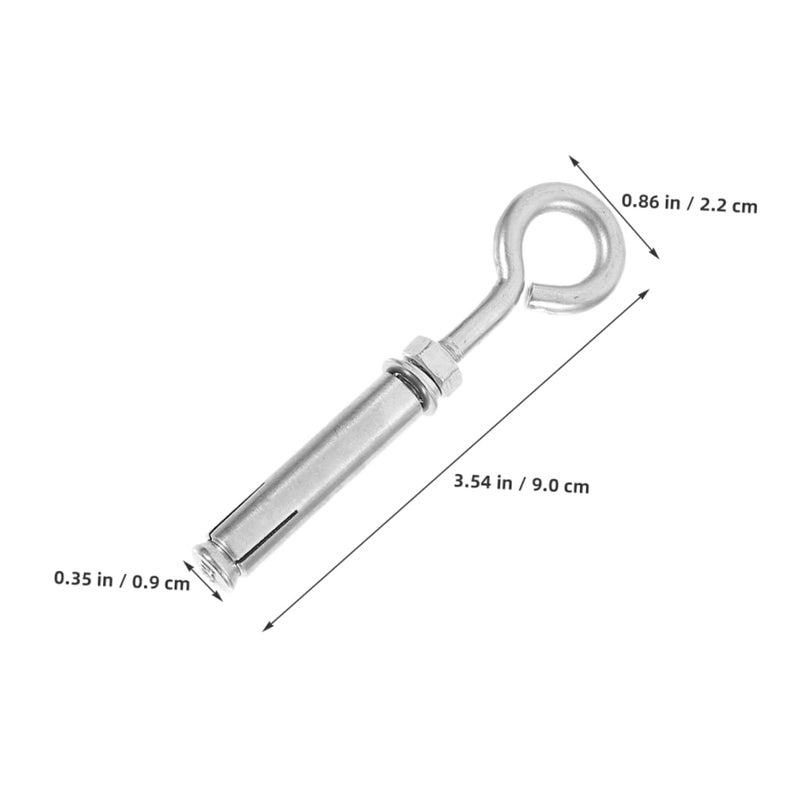 2 Pcs Zinc Plated Eye Bolts Concrete Wall Anchors Expansion Screws for Secure Mounting - Image 2